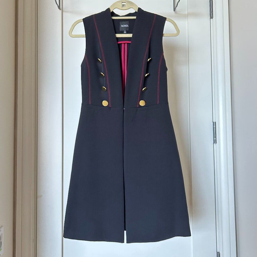 NWOT XOXO Women's Black w/ Red Stitching Vest